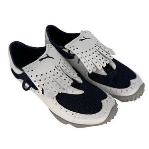 Puma Golf Kiltie Rare White Navy Soft Spike Shoes 8
